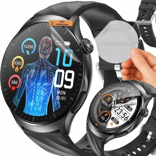 Smartwatch z Pomiarem Glukozy, EKG, HRV, Temperatura, 2 Paski w Zestawie na Arena.pl