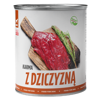 MOKRA KARMA DLA PSA TufTuf Puszka mielonka z dziczyzną 800g