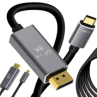 Kabel przewód displayport USB typ-c 1.4 video audio USB-c 8k 4k 2k 1,8m