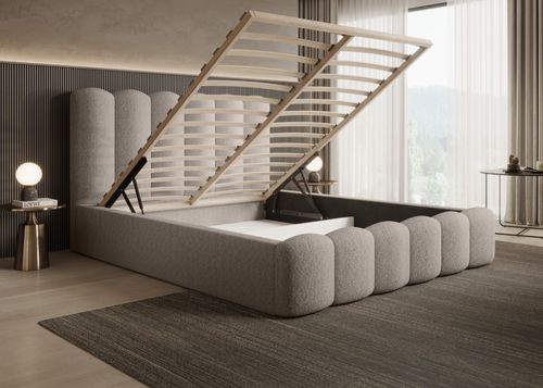 Nowoczesne łóżko tapicerowane 180x200 + pojemnik na pościel MONA V na Arena.pl