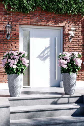 Doniczka okrągła Flow Slim 30 | Głęboka czerń na Arena.pl