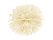 Pompon bibułowy kremowy, 35 cm
