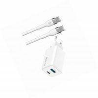 Szybka ładowarka GaN 45W 2 wejścia USB i USB-C z kablem do Oppo A74 5G