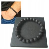 BRANSOLETKA MĘSKA LAWA WULKANICZNA TALIZMAN AMULET OCHRONA SIŁA PREZENT