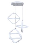 Lampa geometryczna LED klosz wisząca sufitowa AT53-3SL-White