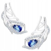 KOLCZYKI SREBRNE DAMSKIE NAUSZNICE PIÓRKO KOLCZYKI SREBRO PRÓBA 925