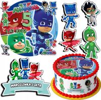 ZESTAW OPŁATEK NA TORT 30CM + 17 POSTACI - PIDŻAMERSI + IMIĘ 24CM 26CM