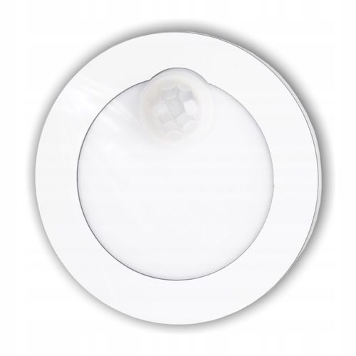 Oprawa schodowa oświetlenie schodowe LED 230V OKRĄGŁA BIAŁA Czujnik Ruchu na Arena.pl