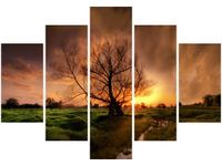 105CM 150CM OBRAZ 5 ELEM ROMANTYCZNY SPACER DRUK