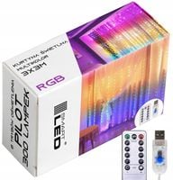 Kurtyna Świetlna LED 3x3 M Lampki świąteczne choinkowe girlanda RGB pilot