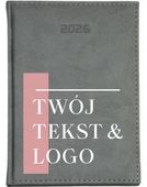 KALENDARZ A5 2026 DZIENNY książkowy z nadrukiem twoim logo napisem grafiką