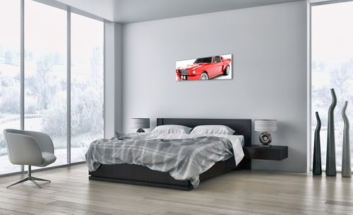 Obraz Na Płótnie - Czerwony Samochód  - 90X30 Cm - Ab90X30-2563 na Arena.pl