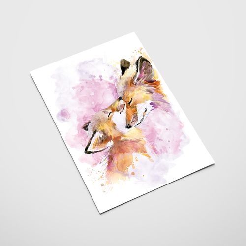 Plakat lisek lis lisia rodzina 70x100 cm na Arena.pl