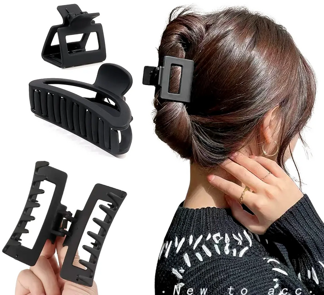 Zestaw 5 szt czarne matowe klamry do włosów spinki zdjęcie 1