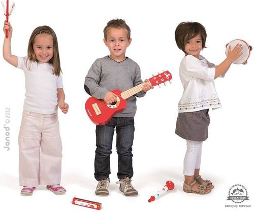 ZESTAW DREWNIANYCH INSTRUMENTÓW gitara JANOD 3+ na Arena.pl