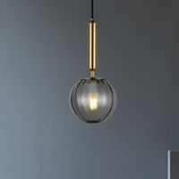 Loftowa LAMPA wisząca RAVENA PND-2324-1 BRO+SG Italux szklana OPRAWA zwis kula ball mosiądz przydymiona