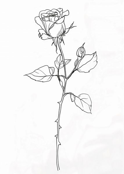 Plakat 67,5x95cm Kontur Róży zdjęcie 1