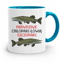 Kubek Błękitny Wędkarza Rybaka Prawdziwe Chłopaki Z Nadrukiem Ze Zdjęciem