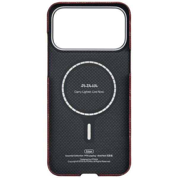 pitaka monogram-gold/red ultra-slim        case for iphone 17 pro zdjęcie 2