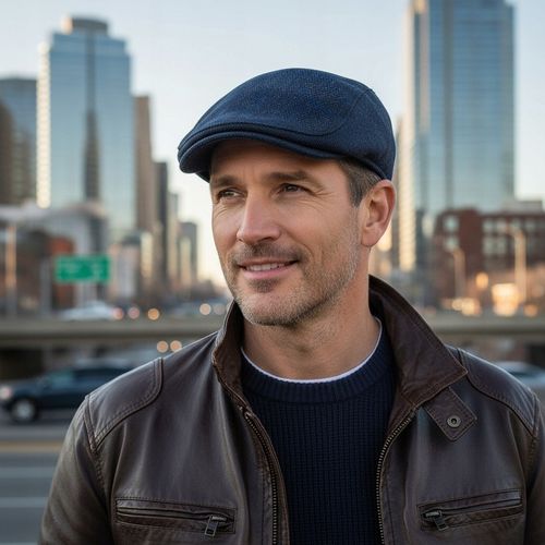 Kaszkiet Męski Zimowy Ocieplany Elegancka Czapka w Jodełkę Pako Jeans na Arena.pl