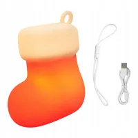 Lampka led skarpeta świąteczna silikon usb 3 tryby do zawieszenia dekoracja