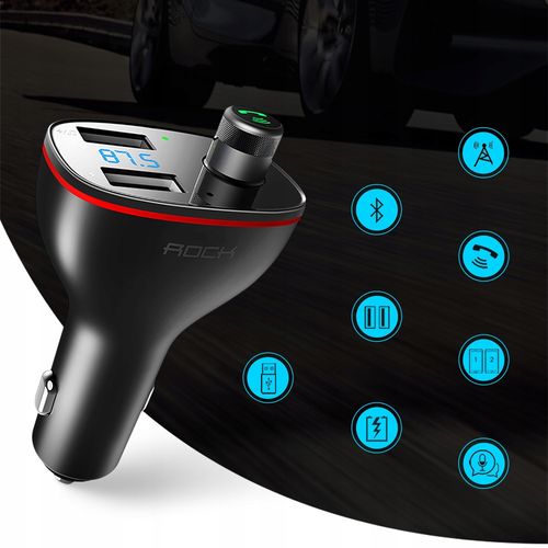 ROCK Ładowarka Samochodowa Transmiter BLUETOOTH FM MP3 na Arena.pl