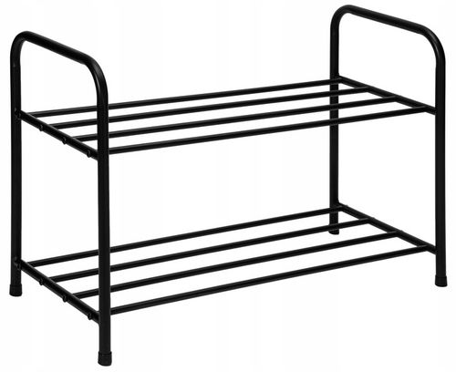 PÓŁKA STOJAK REGAŁ SZAFKA NA BUTY OBUWIE METALOWY CZARNY 2 PÓŁKI na Arena.pl