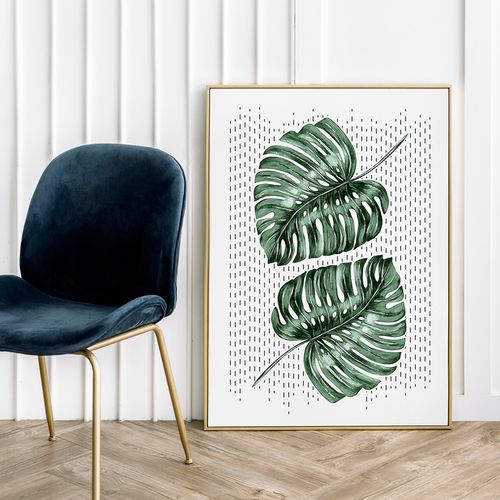 Plakat monstera liście 29,7x42 cm A3 na Arena.pl