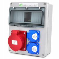 ROZDZIELNICA ROZDZIELNIA BUDOWLANA SKRZYNKA ELEKTRYCZNA 2*230V + 32A 5P