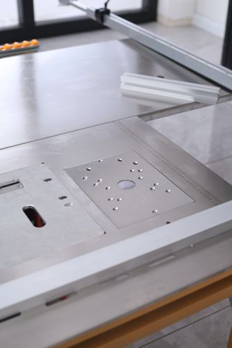 Piła stołowa formatowa pilarka z podcinakiem do cięcia płyt stół przenośny na Arena.pl