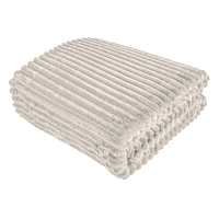 Koc tłoczony Lena 200x220 cm ecru miękki ciepły narzuta do sypialni