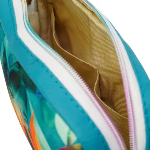 Mini Torebka Box z Motywem Egzotycznych Liści i Pomarańczowego Kwiatu na Arena.pl