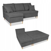 Narożnik Wigo rozkładany z funkcją spania  welur szary