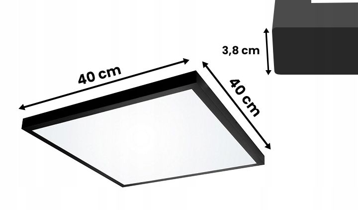 Panel LED 36W NATYNKOWY czarny 40x40cm Plafon zdjęcie 7
