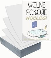 Ulotki A6 reklamowe firmowe 100 szt projekt w cenie WOLNE POKOJE NOCJEGI