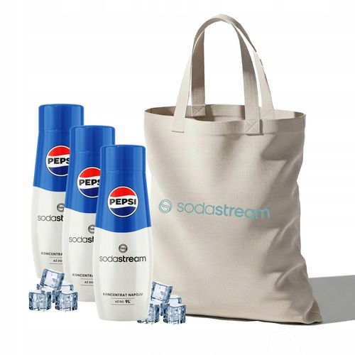 Zestaw Syrop koncentrat do wody SodaStream Pepsi 3x440 ml + Torba na Arena.pl