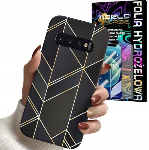 ETUI CASE DO SAMSUNG S10 PLUS - MARMUREK GEOMETRYCZNE WZORY KOBIET + FOLIA na Arena.pl