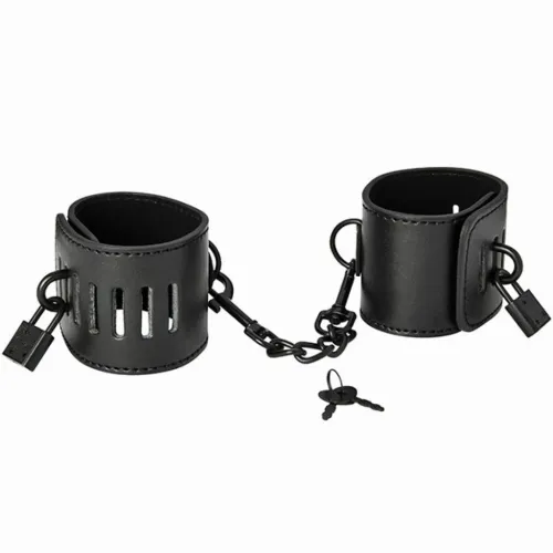 sportsheets s&m shadow locking cuffs kajdanki z zamkiem, czarne, 25 cm na Arena.pl