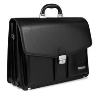 BELTIMORE torba skórzana eko teczka aktówka neseser z paskiem V034 czarna