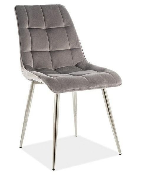 Krzesło Plaid szare/ chrom Bluvel 14 zdjęcie 1
