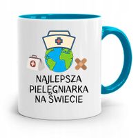 Kubek Błękitny Pielęgniarki Najlepsza Pielęgniarka Z Nadrukiem Ze Zdjęciem