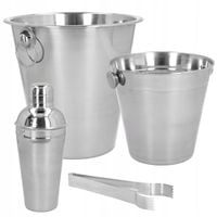 Zestaw barmański do drinków wiaderko na lód shaker szczypce cooler 4 el.