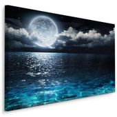 Obraz Na Płótnie Do Jadalni Morze Nocą Księżyc Chmury 70cm x 50cm