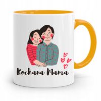 Kubek Żółty Prezent Dla Kochanej Mamy Matki Z Nadrukiem Ze Zdjęciem