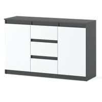 Komoda Pod Telewizor 3 Szuflady 120cm Do Salonu Sypialni Szara Biała Mat