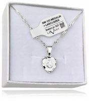 Medalik Komunijny Srebrny Łańcuszek Matka Boska do Komunii na Chrzest