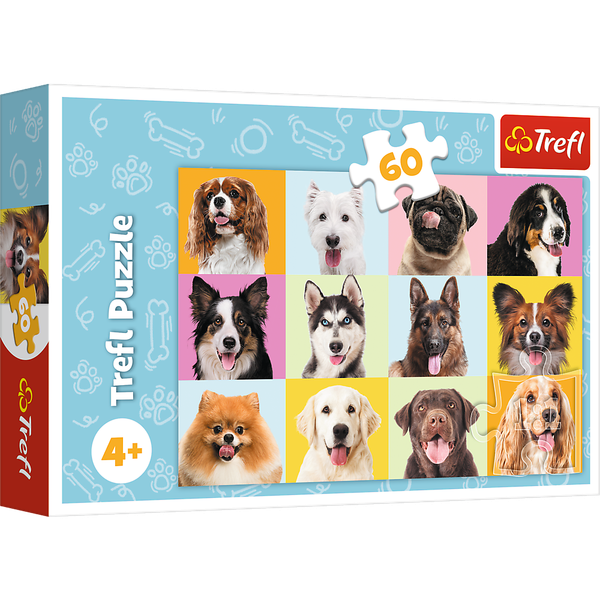 Puzzles - "60" - Słodkie psiaki / Trefl 17374 zdjęcie 1