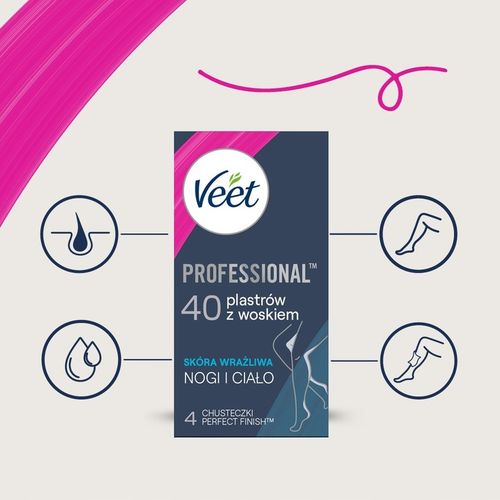 Veet PLASTRY do depilacji z woskiem CALE CIAŁO i nogi 40 szt. Gładka na Arena.pl