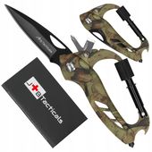 MULTITOOL Nóż karabińczyk wielofunkcyjny 6w1 śrubokręt zbijak SURVIVAL