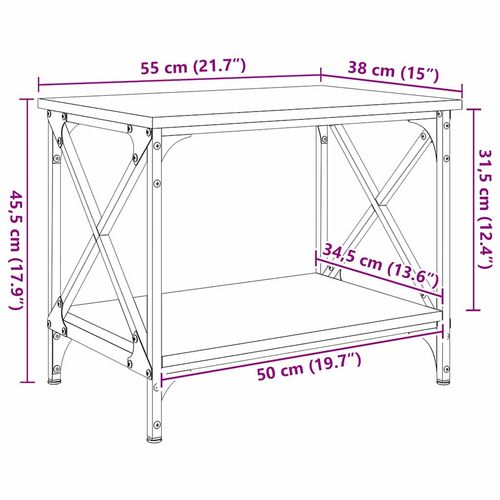 Stolik boczny dąb artisan 55 x 38 x 45 cm na Arena.pl